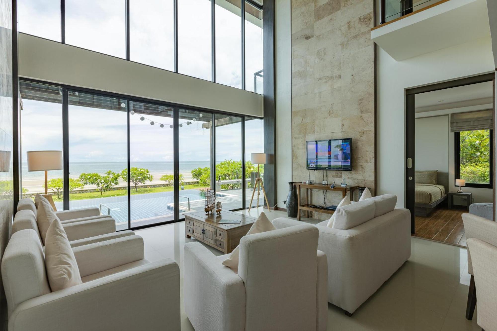 Beachfront Modern 4 Bedroom Pool Villa - Rv HHQ Eksteriør billede